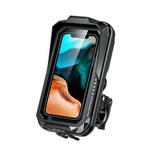 (Black) Waterproof Bicycle Phone Holder Motorcycle Bike Handlebar Phone Case Bag