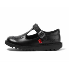 (UK 2.5 / EU 35) Kickers Junior's Kick T Vel Leather T Bar Shoes