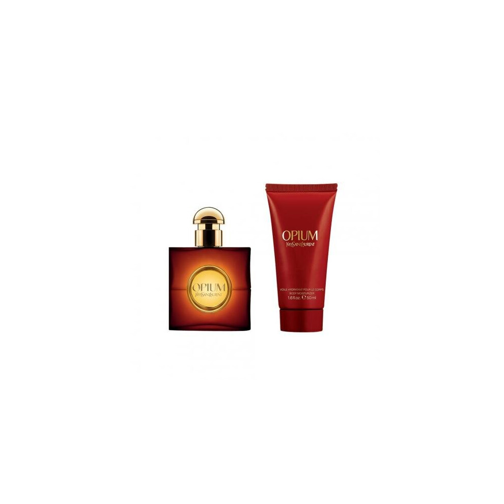 Ysl Opium 2 Pcs Set For Women: 1.7 Edt Sp + 1.6 Body Lotion