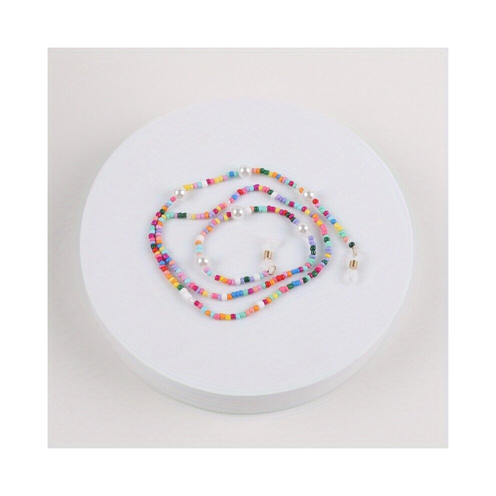 Eyeglass Chain Strap Holder Lanyard Necklace Faux Pearl Beaded Alloy Glasses Chains Mask Anti Lost Necklaces For Women Girls