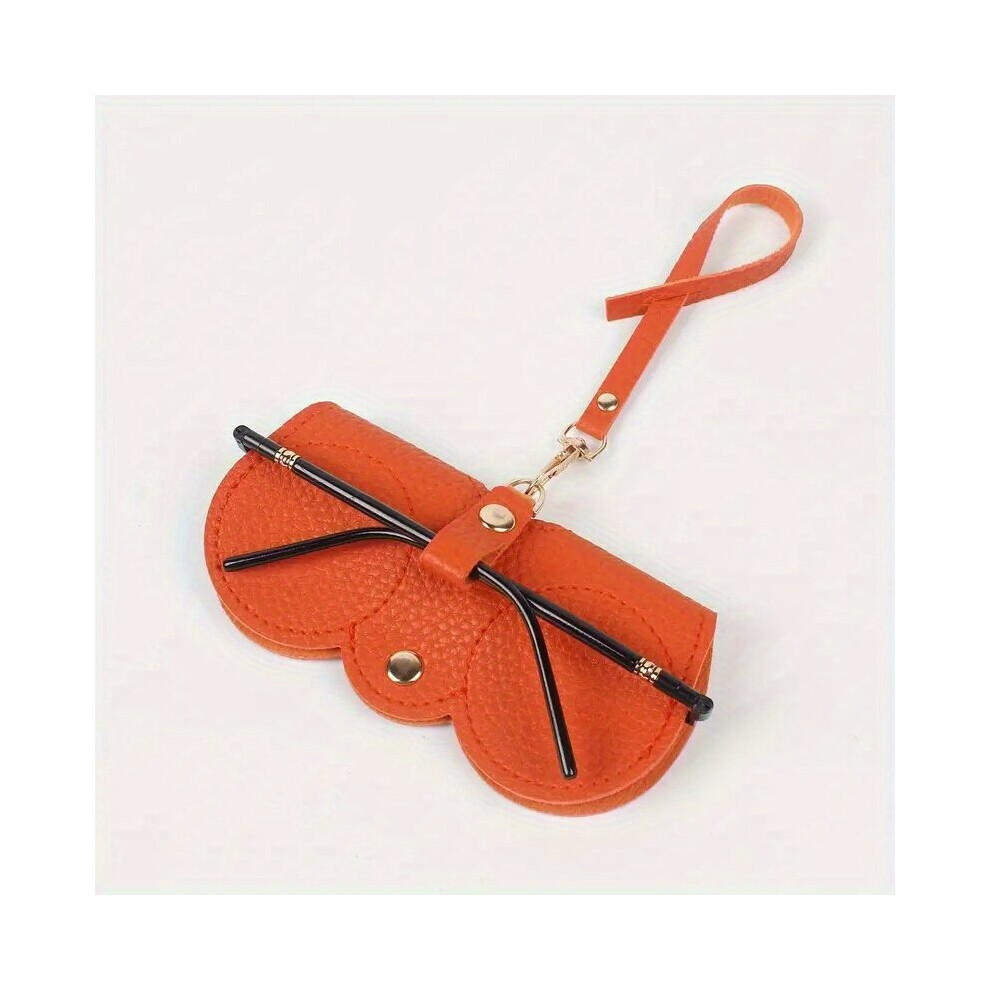 Lychee Embossed Glasses Cover Hanging PU Leather Sunglasses Reading Glasses Bag Case Portable Travel Accessory