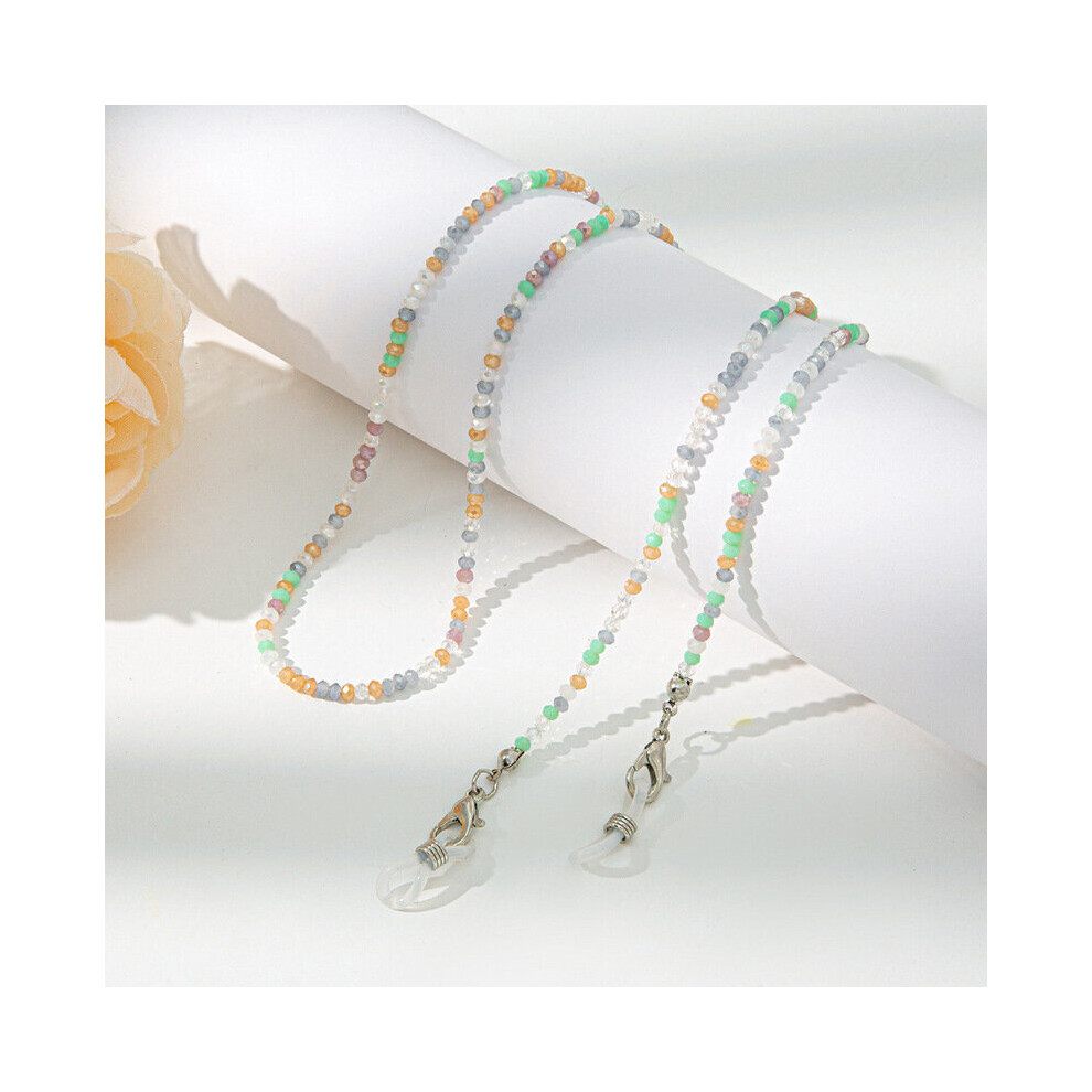 Beaded Glasses Chain Mixed Crystal Mask Chain Colorful Glasses Holder Lanyard For Women Girls