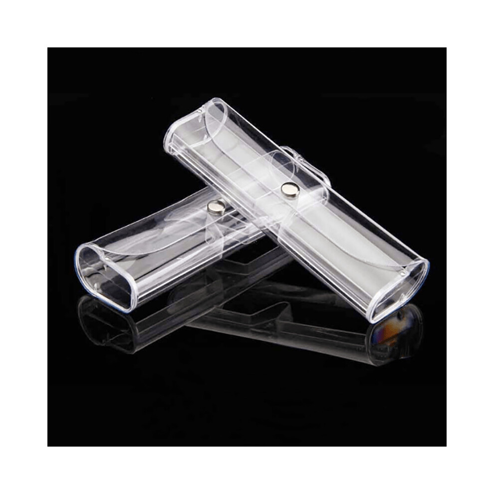 1pc Clear PVC Glasses Case Snap Button Sunglasses Reading Myopia Glasses Storage Box Portable Travel Eyewear Container