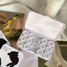 Rabbit Lens Cases 9 In 1 Portable Travel Lens Box With Tweezers Remover Tool Solution Bottle For Outdoor Office Daily Use