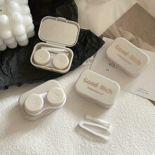 Letter Charm Lens Cases Travel Lens Box With Mirror Tweezers Remover Tool For Outdoor Office Daily Use