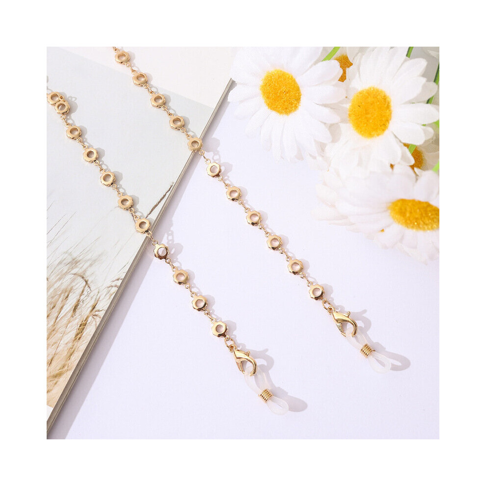 Metal Glasses Chain Alloy Colorful Pearl Rhinestones Mask Chain Glasses Lanyard