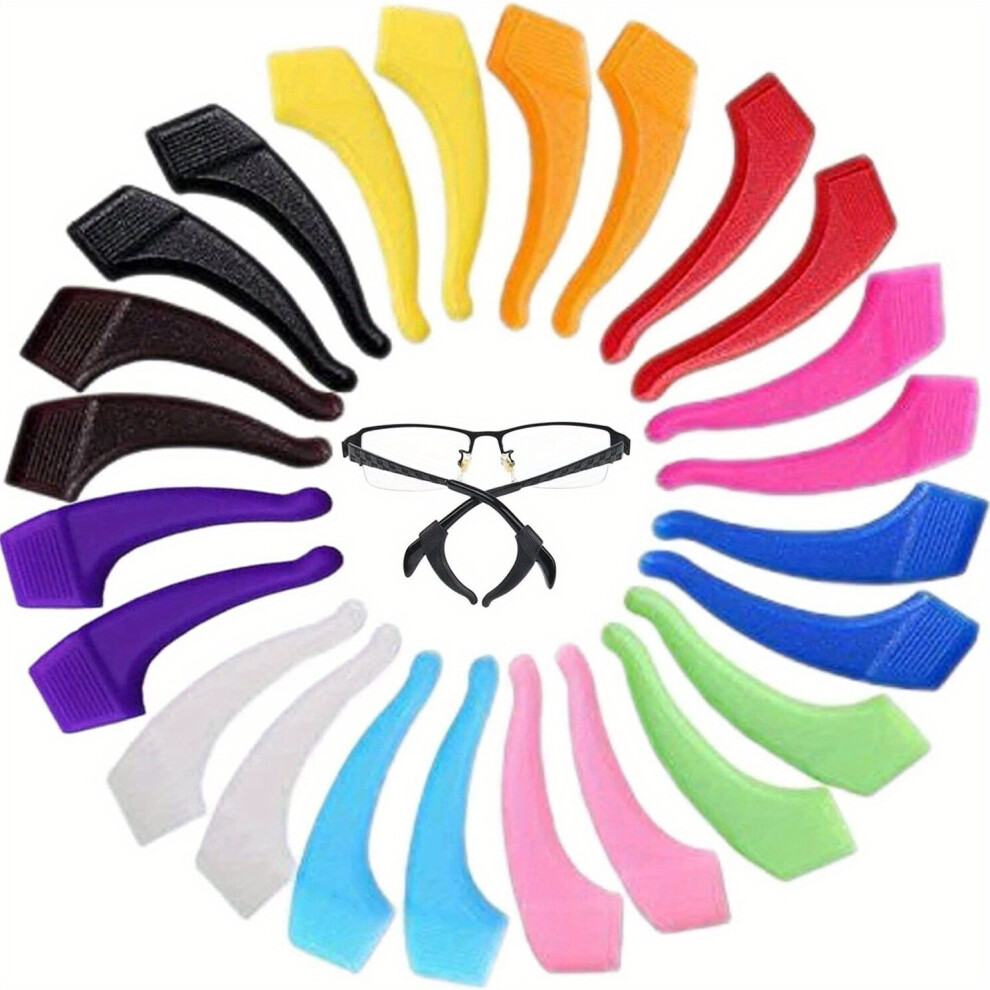 12pairs Solid Glasses Ear Grip Kids And Adults Sport Eyeglass Strap Holder Eyewear Retainer Silicone Anti Slip Holder For Glasses Temple
