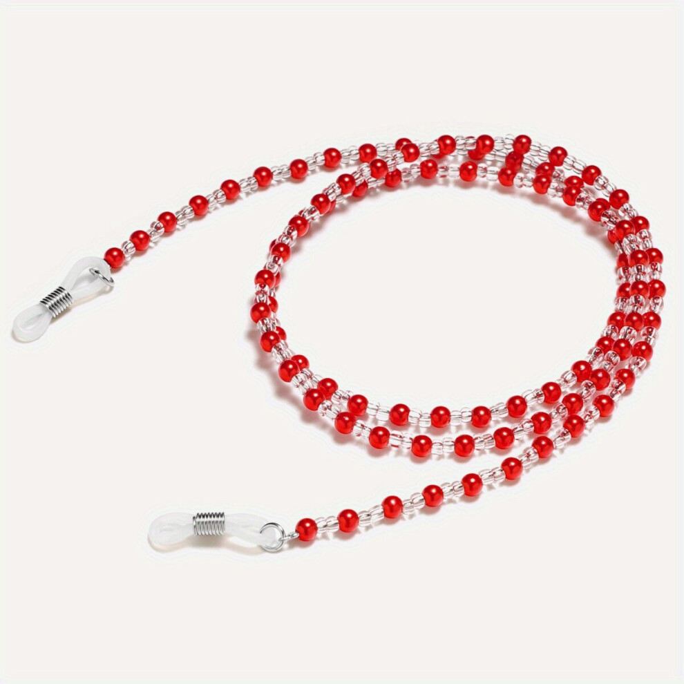1pc Beaded Glasses Chain Anti Slip Acrylic Eyeglasses Lanyard Strap Stylish Face Covering Eyewear Retainer For Women Men
