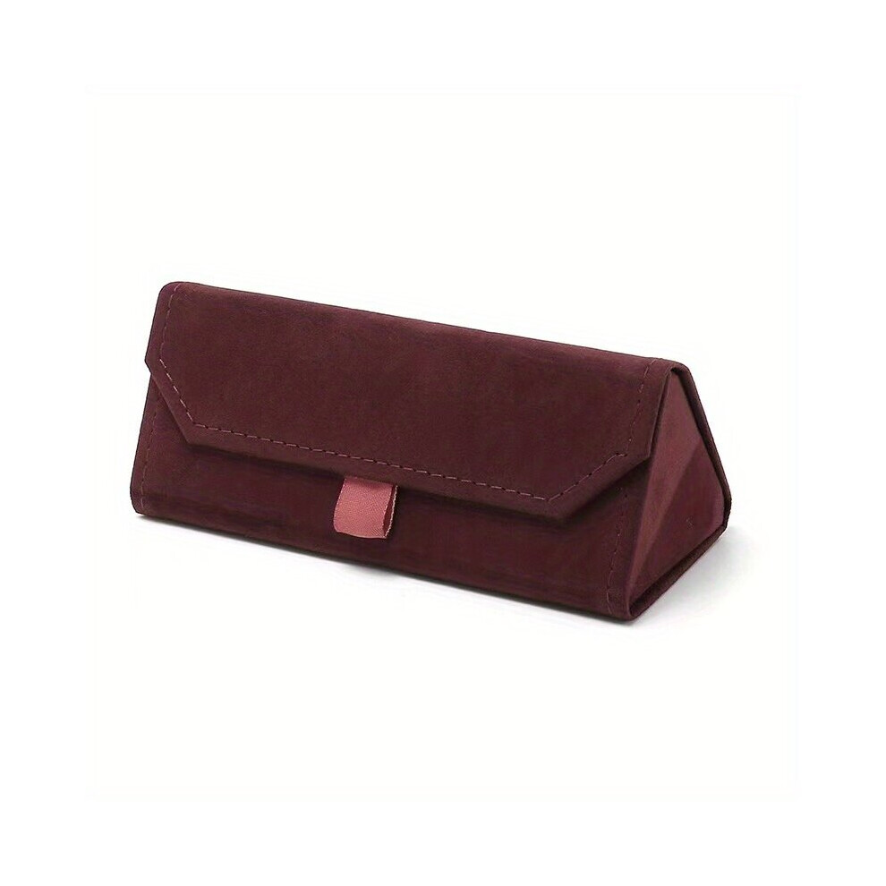 Triangle Foldable Glasses Case Plush Sunglasses Reading Glasses Storage Box Portable Eyewear Holder