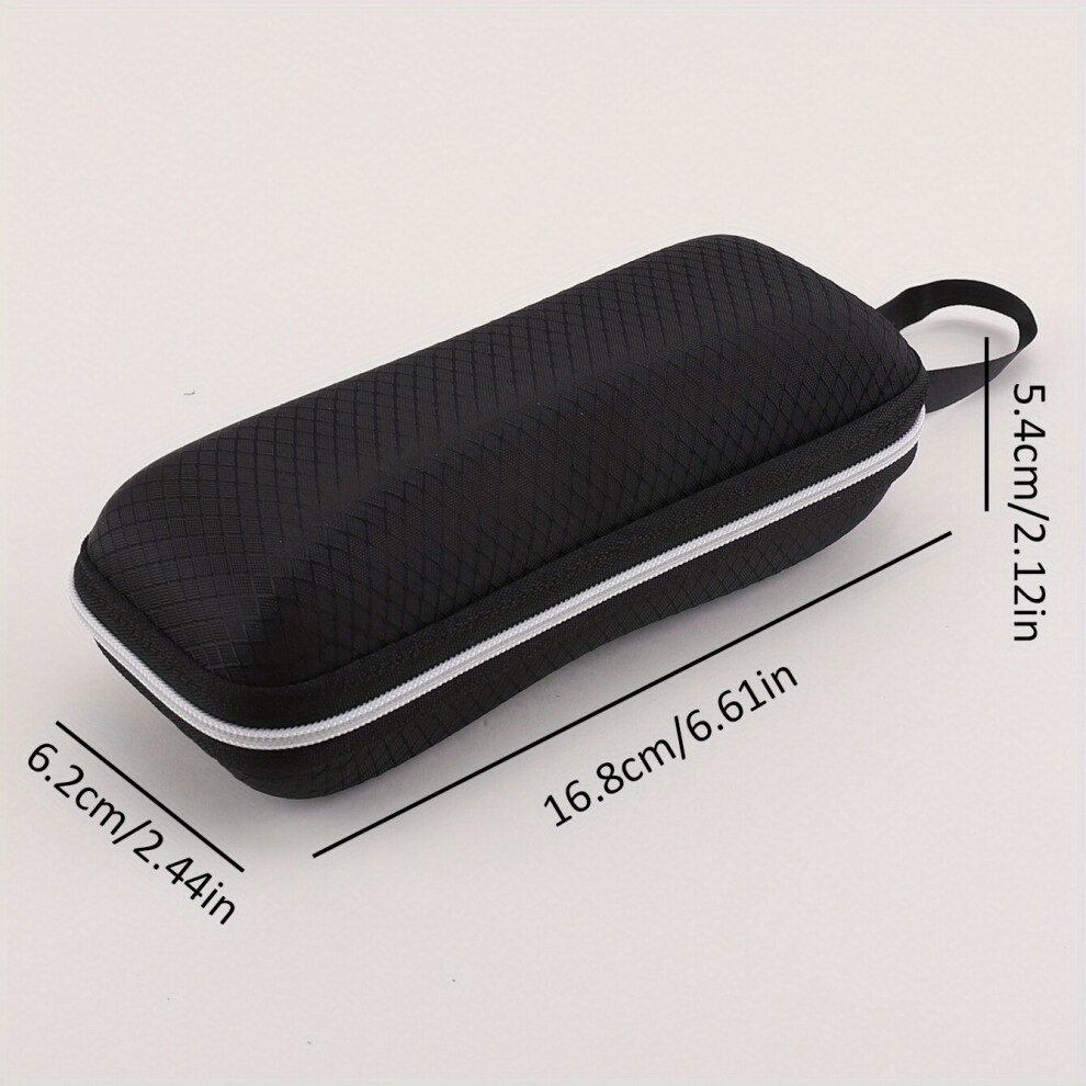 1pc Plaid Pattern Glasses Case Zipper Decor Sunglasses Storage Box Portable Hanging Eyewear Container Vacation Accessory