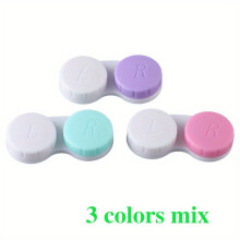 3pcs Lens Case Lens Box Left Right Eyes Holder Container Outdoor Mini Lens Soak Storage Kit For Home Travel Office