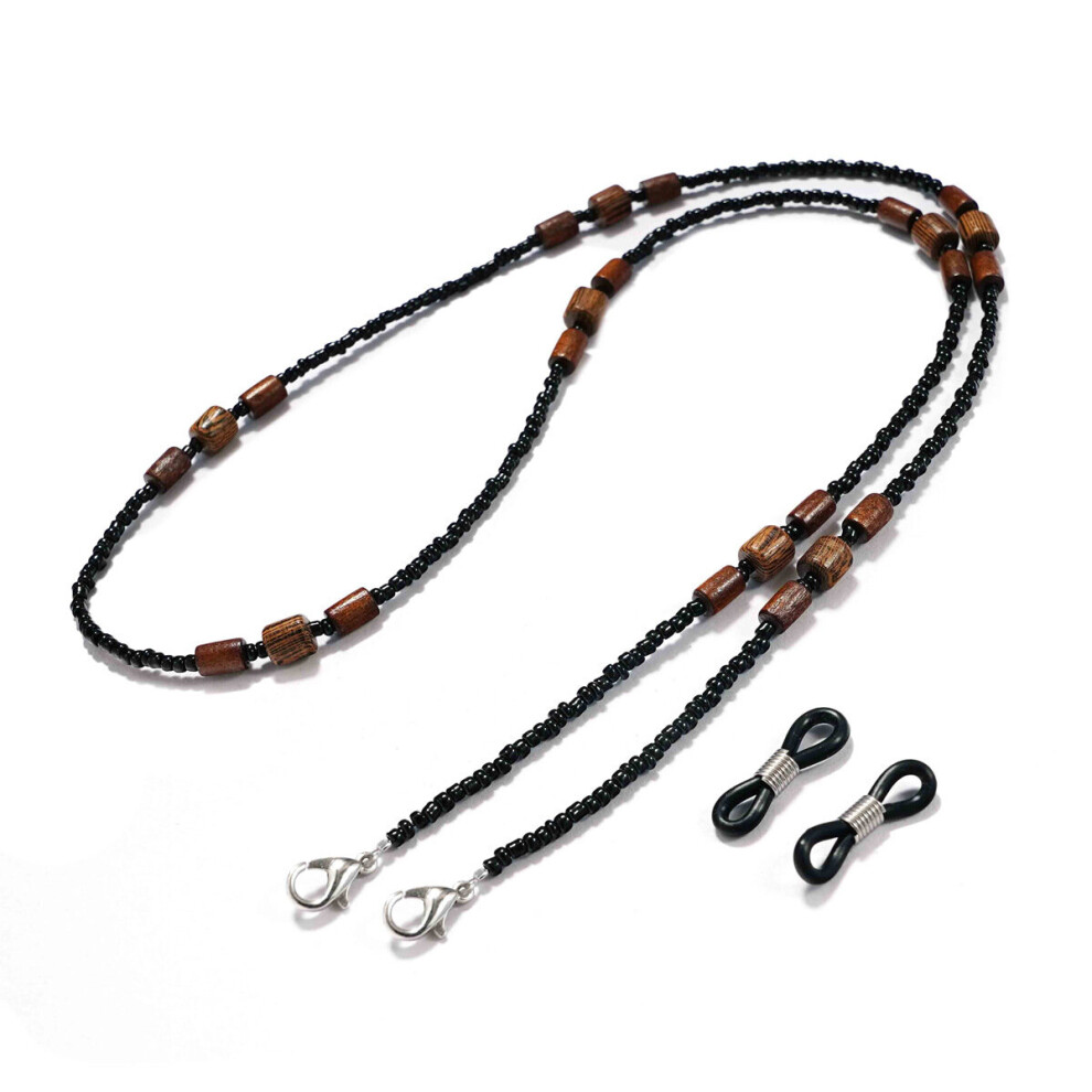 Wooden Beads Beaded Glasses Chain Sunglasses Lanyard Eyeglass Cord Hanging Neck Strap Natural Wooden Glasses Chain