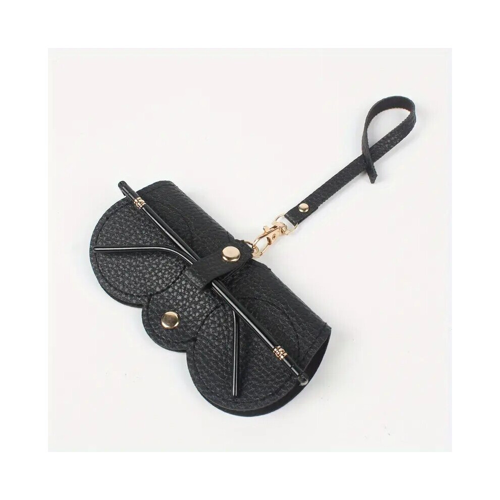 Litchi Embossed Glasses Cover Hanging PU Leather Sunglasses Reading Glasses Storage Bag Portable Travel Eyewear Holder