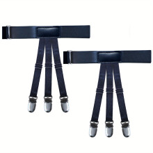 2pcs set Mens Shirt Stays Upgrade Adjustable Elastic Garter Military Shirts Holder With Non slip Locking Clamps
