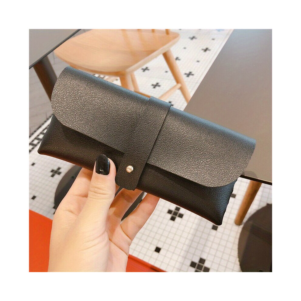 Litchi Embosses Glasses Bag Solid PU Leather Sunglasses Case Portable Eyewear Container
