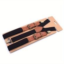 British Elastic Elastic Suspenders Clip Mens And Womens Suspenders Retro Elastic Suspenders Three clip Shoulder Strap Decorative Accessories