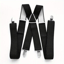 Large Size Dot Printed Suspenders For Men Elastic Adjustable X back Suspenders Office Outing Party Wedding Accessories