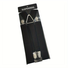 47in Mens Adjustable High Elasticity Suspenders For Trousers Braces With 4 Protection Clips Suspenders