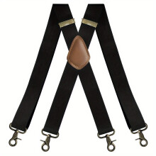 1pc Mens Adjustable Elastic Suspenders Trouser Braces 3 Wide X back With 4 Snap Hooks For Him Dad Grandpa Husband