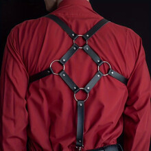 Mens Handsome Leather Shoulder Strap Funny Supplies Waist Bondage Flirting Dress Up Clothing For Adult