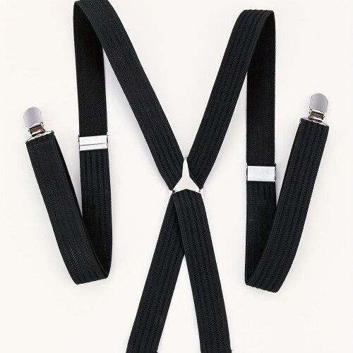 1pc Mens Elastic Suspenders Preppy Elastic Shoulder Strap 1