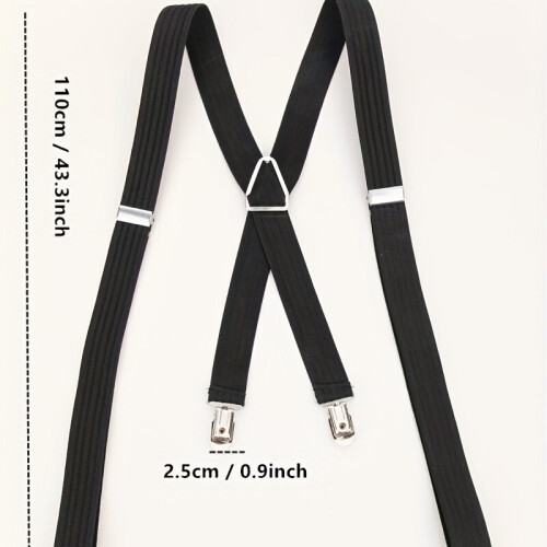 1pc Mens Elastic Suspenders Preppy Elastic Shoulder Strap 2