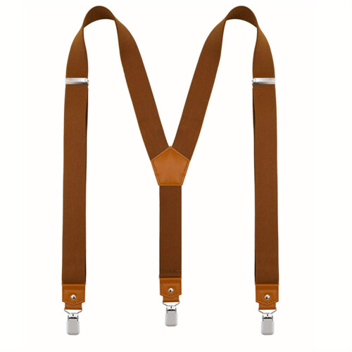 Mens Suspenders Y Back Adjustable Elastic With Strong Clips For Men