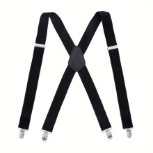 Mens Adjustable Elasticity Suspenders With 4 Protection Clips Suspenders For Trousers Braces For Heavy Duty Work