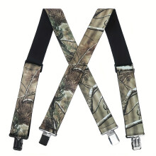 1pc Four Clip Strap Clip Suspenders Handsome Adult Printed Branch For Men