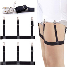Mens Shirt Stays Adjustable Elastic Shirt Garters Shirt Holders Strap Belt With Upgrade Non slip Locking Clamps