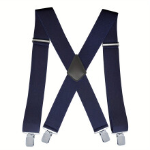 Mens Casual X shape Adjustable Elastic Suspenders Braces Adjustable Solid Straight Heavy Duty Clip Suspenders For Men Women