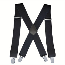 1pc Mens Elastic Suspenders With Four Clip X Shaped Adjustable Suspender Straps A Gift For Dad And Boyfriend 4 Colors