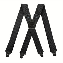 1pc Airport Friendly Suspenders For Men Heavy Duty Big And Tall 3 Wide X back 4 Plastic Gripper Clasp Clips Mens Work Suspenders Trouser Braces