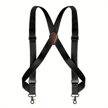 1pc Mens Side Clip X shape Adjustable Elastic Suspenders Braces Outdoor Leisure Tooling Hook Buckle Two Clips Elastic Suspenders Braces