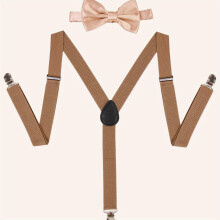 A Set Of Mens Suspenders On Y Shape Adjustable Clip Bow Tie For Wedding Halloween Party
