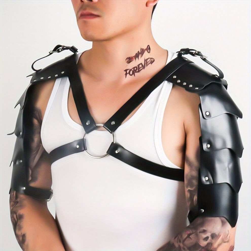 Mens Leather Bondage Harness Gothic Corset Underwear Shoulder Chest Harness Accessories