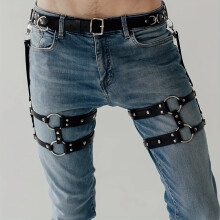 Mens Punk Body Harness Belts PU Leather Adjustable Belt For Cosplay Party Costume