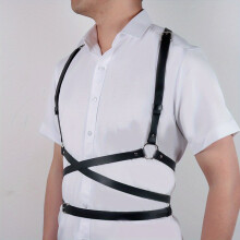 Mens Leather Body Harness Adjustable Body Chest Strap Sexy Bondage Strap