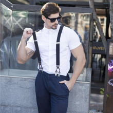 1pc Suspenders Six Clip Shoulder Strap Clip Mature And Charming Adult Leather For Men