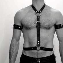 Mens Leather Harness Belt Mens Collar Accessory Punk Adjustable Bondage For Cosplay Party Costume