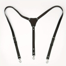1pc Mens PU Pin Buckle Suspenders Party PU Leather Strap