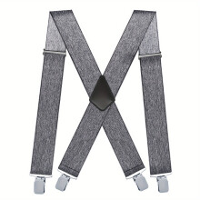 Mens Vintage Casual X shape Adjustable Elastic Suspenders Braces