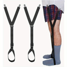 1 Pair Of Shirt Keepers Shirt Stays Military Adjustable Elastic Garter Straps Sock Comfy Clothiers Stirrup Shirt Stays For Men with Foot Loop Adjustab