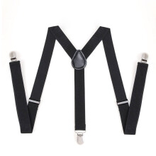 1pc 1inch Wide Men Suspenders Plain Overall Adjustable