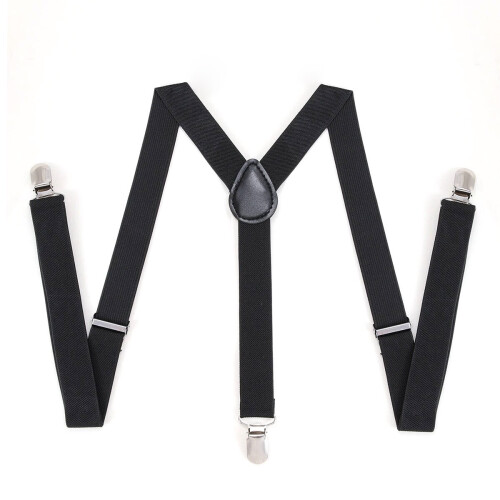 1pc 1inch Wide Men Suspenders Plain Overall Adjustable