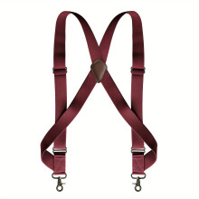 Two clip Adult Mens Side Clip Suspenders Bronze Hook Buckle Casual Tooling Elastic Suspenders
