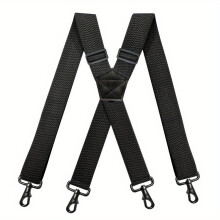 1pc Heavy Duty Suspenders For Men Work Outdoor Motorbiking Skiing 3 Wide X back 4 Snap Hooks Adjustable Elastic Mens Suspenders Trouser Braces