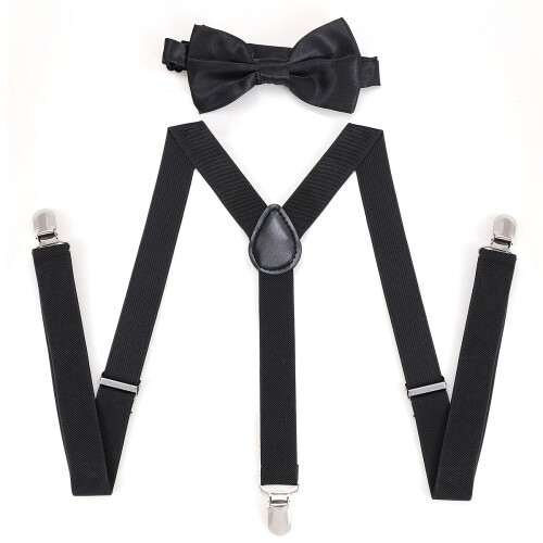 1pc 1inch Wide Men Suspenders Plain Overall Adjustable 2