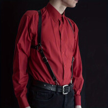 Mens Stylish And Handsome Leather Suspenders Shoulder Straps Funny Waist Bondage Flirting Party Dress Clothing For Adult