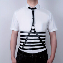 Mens PU Leather Harness Belt Punk Adjustable Lingerie Bondage Harness Club Accessories